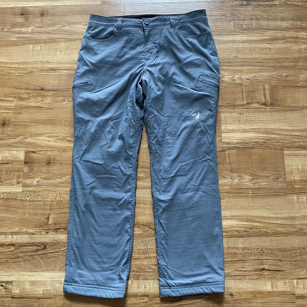 Eddie Bauer Women's 14 Gray Blue First Ascent Fleece Lined Guide Pro Hiking Pant